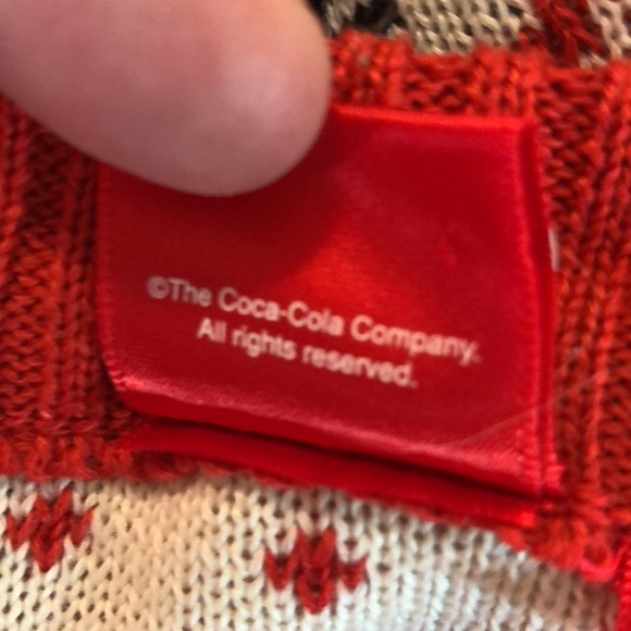 COCA COLA Size XS Snow Polarbear Sweater Cozy ChristmasTree Coke Drinking $69NEW - Picture 14 of 16
